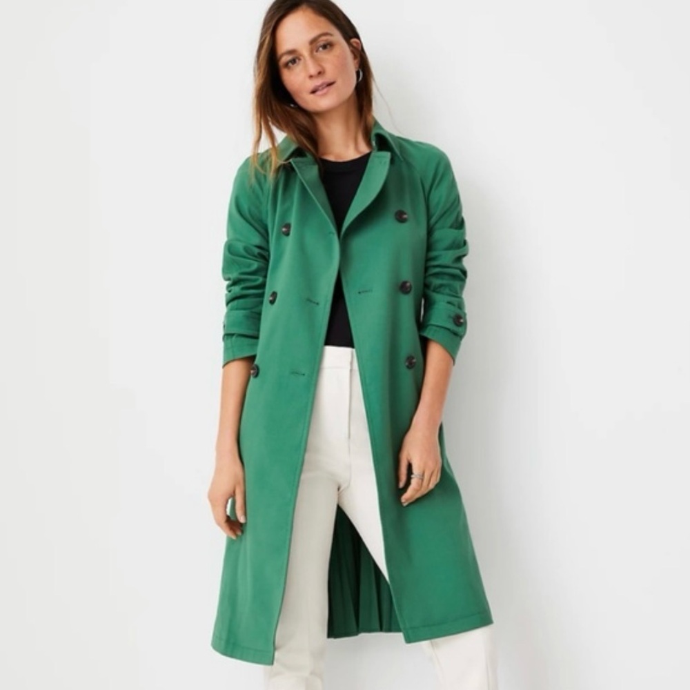 Like-New Ann Taylor Pleated-back Trench Coat Size XS